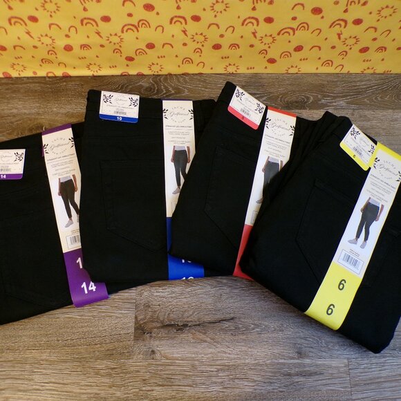 JACHS NEW YORK Women's Girlfriend Straight Leg Ankle Pant Black Sz: 6, 8, 10, 14 - Picture 1 of 13